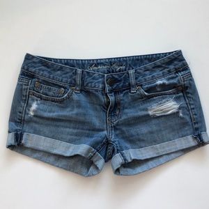 AMERICAN EAGLE Distress Denim Cutoff Jean Shorts 4